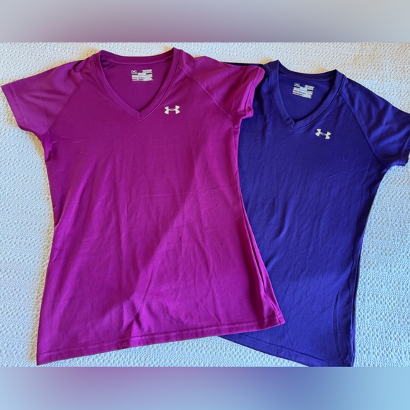 Under Armour Tops - Under Armour Purple and Pink Short Sleeve Tees xs